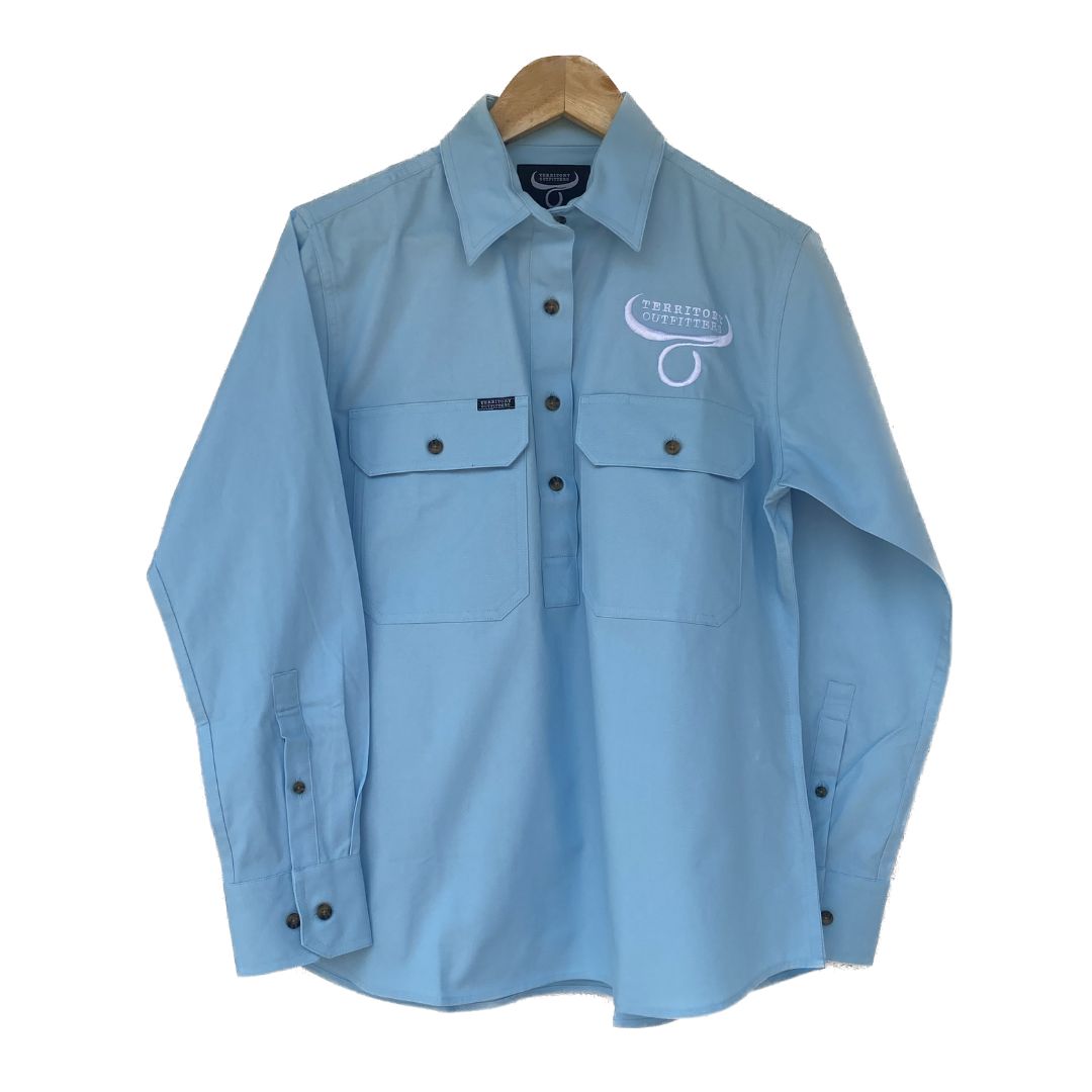 Womens long sleeve work shirt - Light Blue