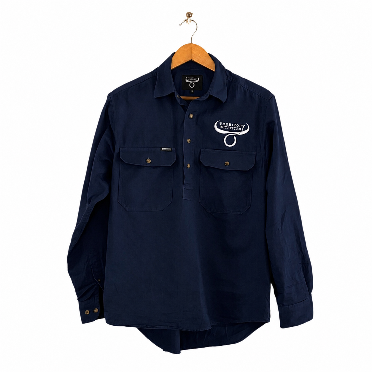 Mens long sleeve work shirt - Navy Blue