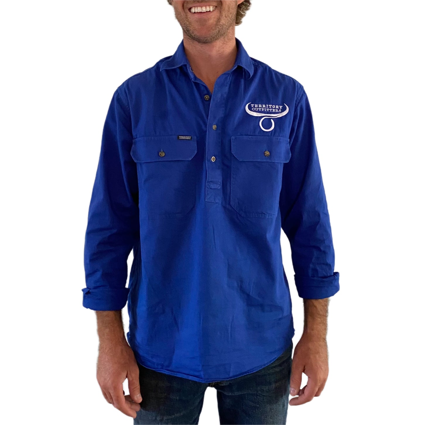 Mens long sleeve work shirt - Blue