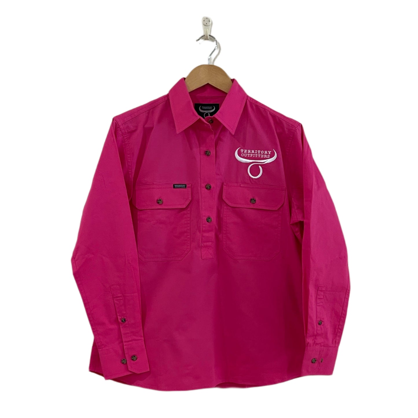 Womens long sleeve work shirt - Hot Pink