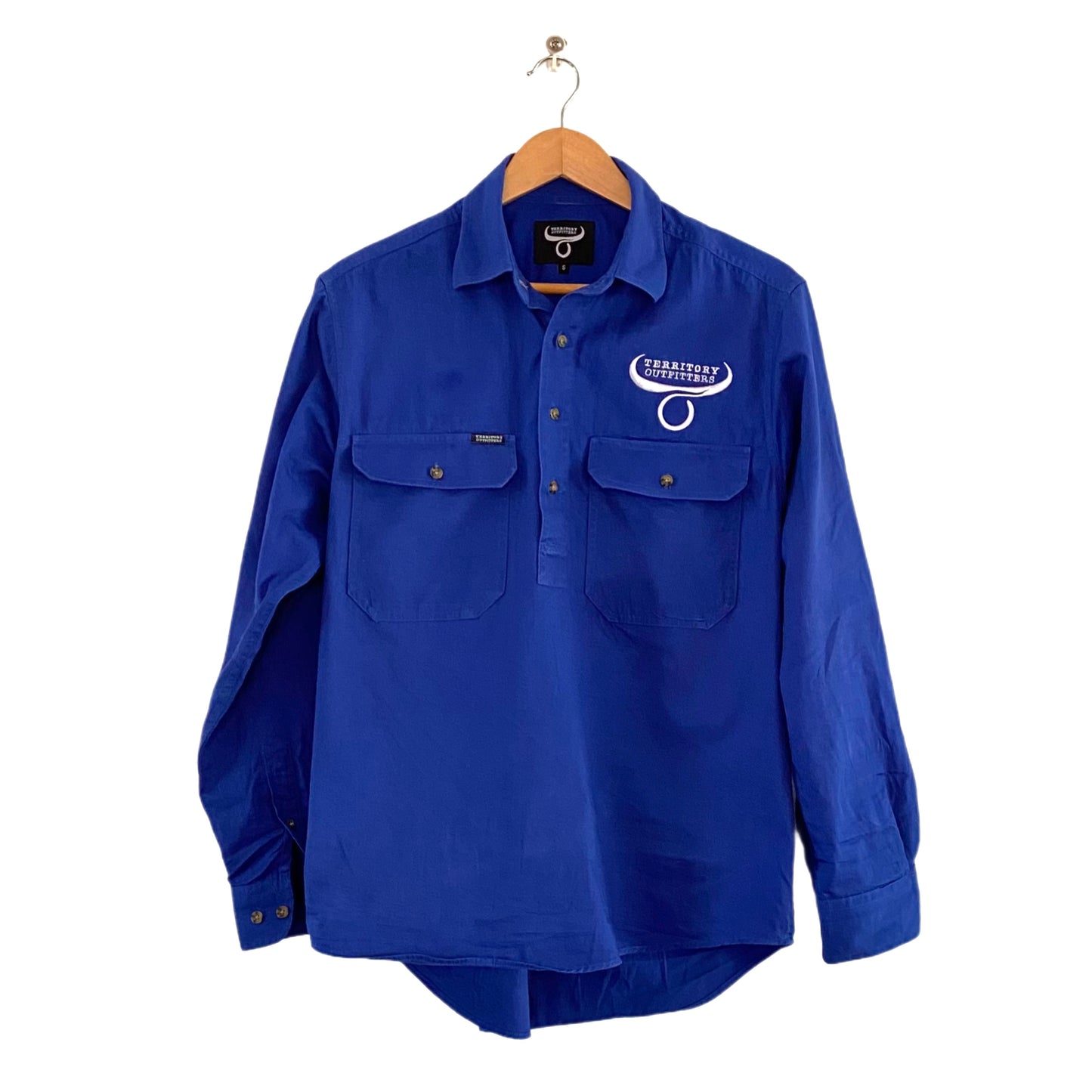 Mens long sleeve work shirt - Blue – Territory Outfitters