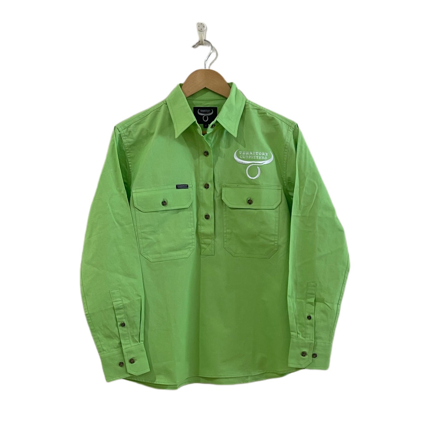 Womens long sleeve work shirt - Lime Green