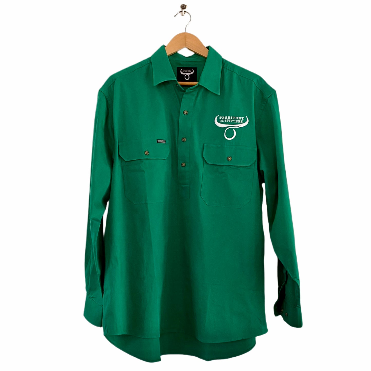 Mens long sleeve work shirt - Forest Green