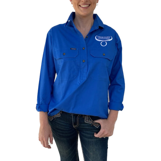 Womens long sleeve work shirt - Blue