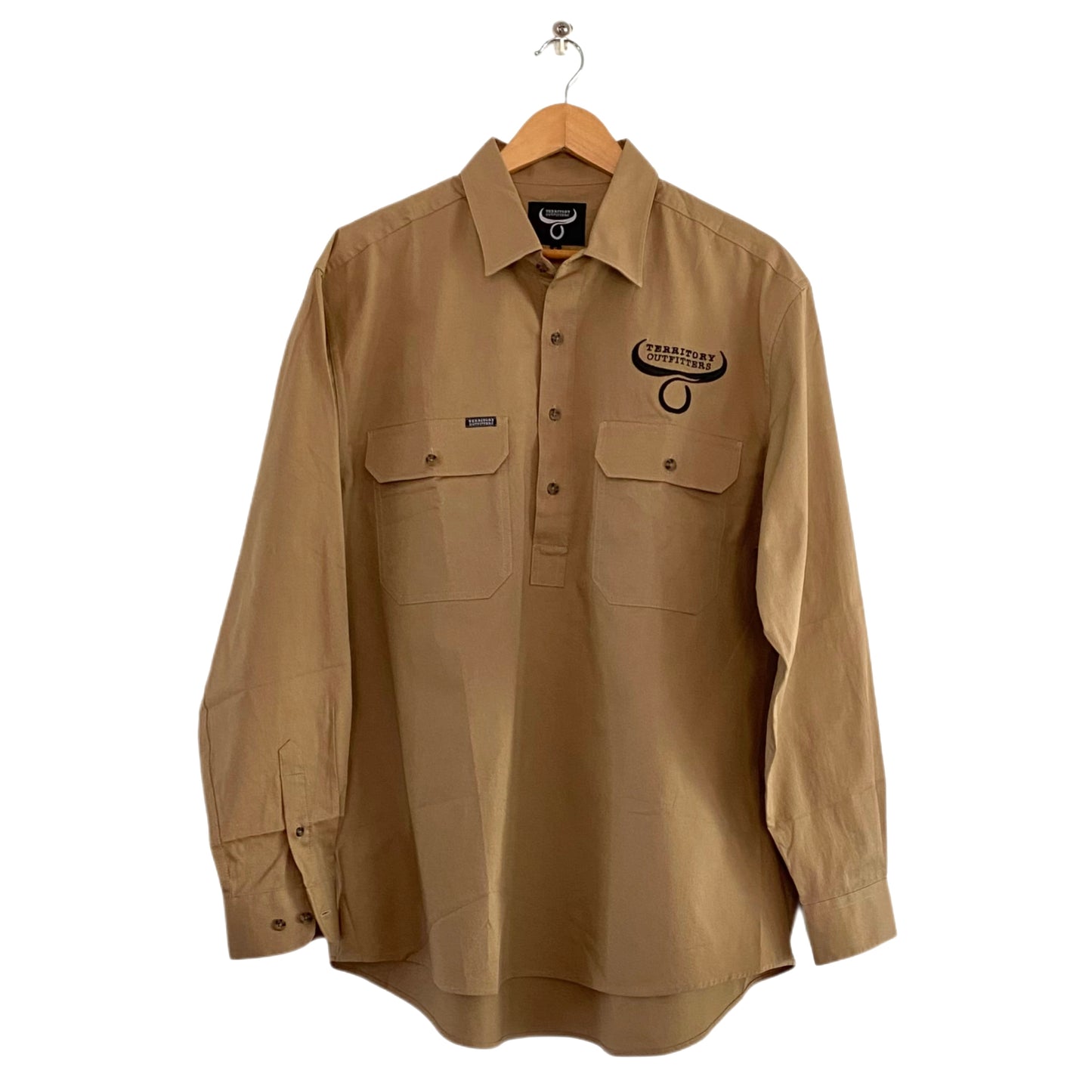 Mens long sleeve work shirt - Sandy Taupe