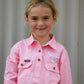 Kids long sleeve work shirt - Light Pink